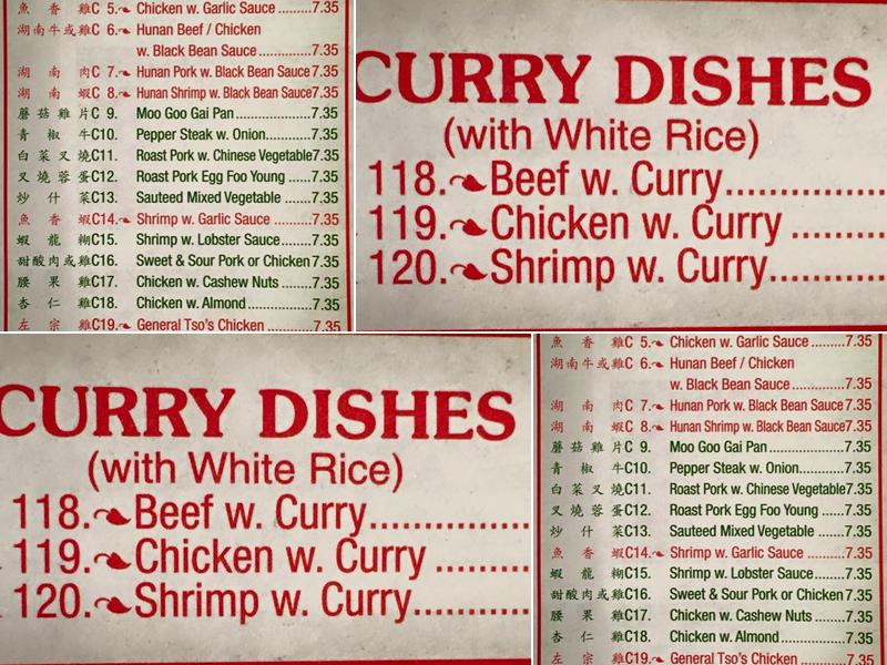 China King Menu