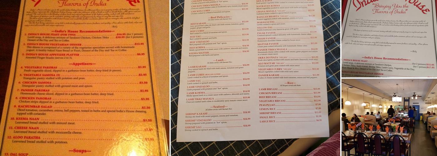 India's House Menu