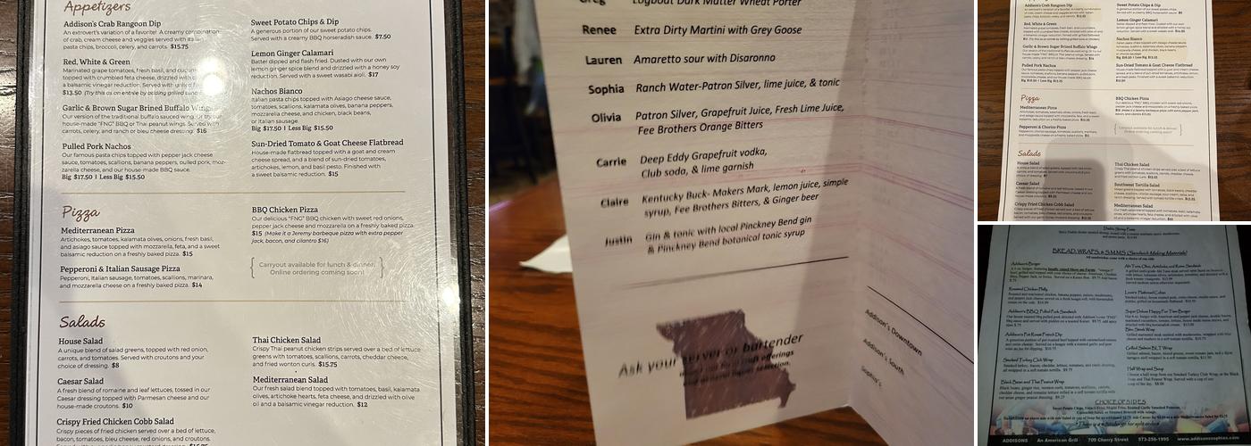 Addison's Menu