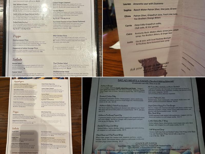 Addison's Menu