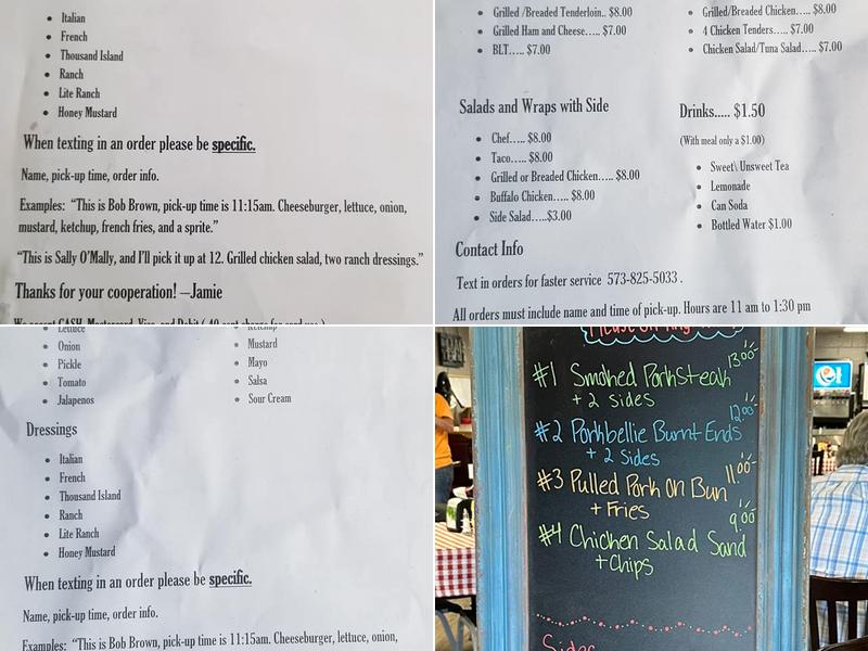 Heuer's Country Store and Cafe Menu