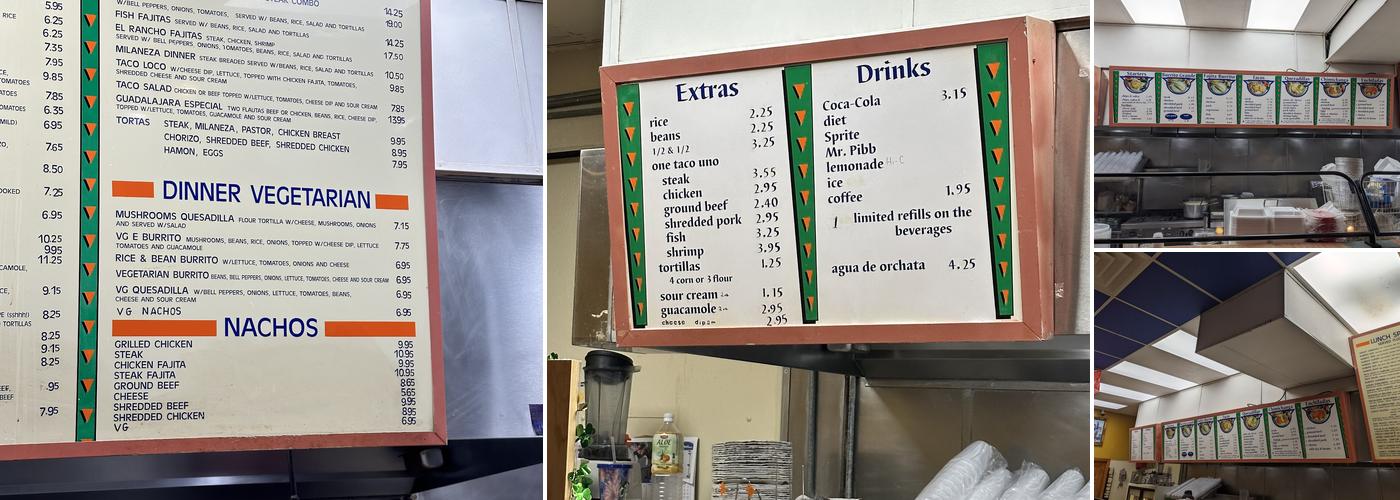 El Rancho Menu