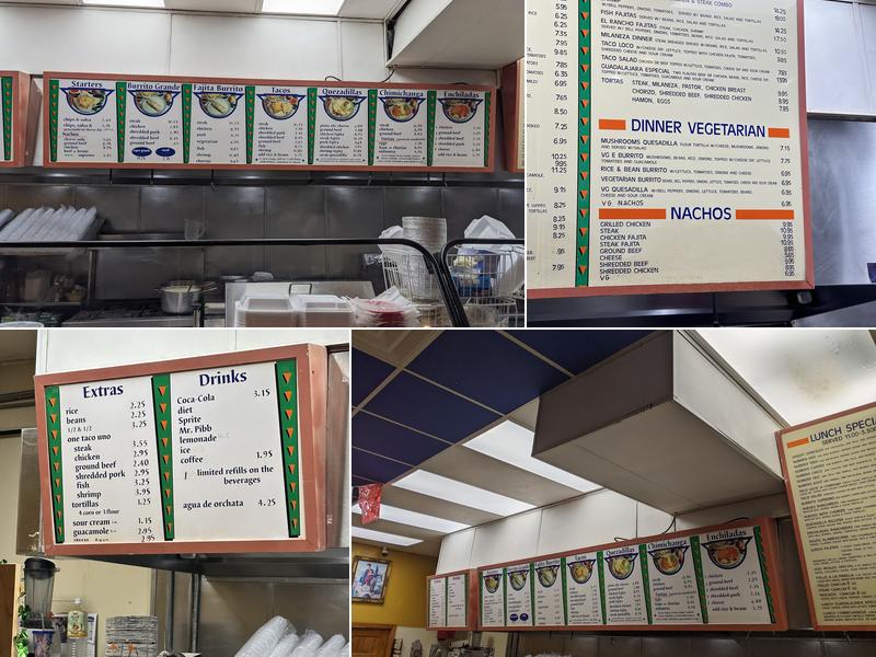 El Rancho Menu