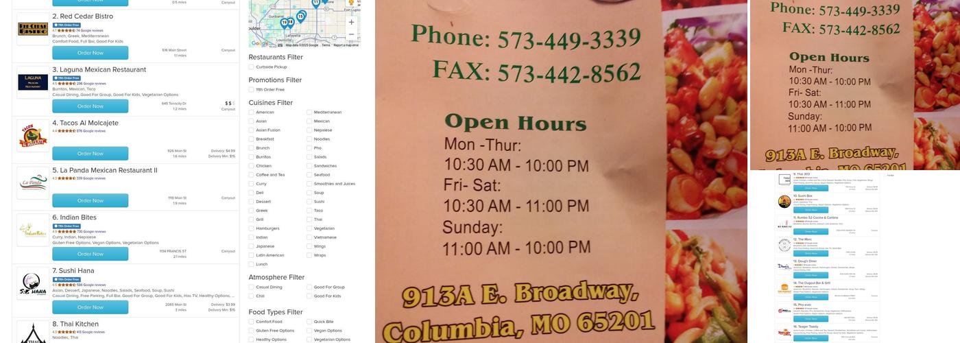 Formosa Restaurant Menu