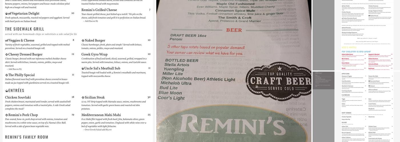 Remini’s Menu