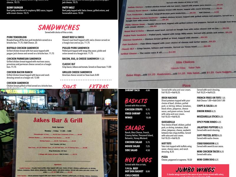 Jake's Menu