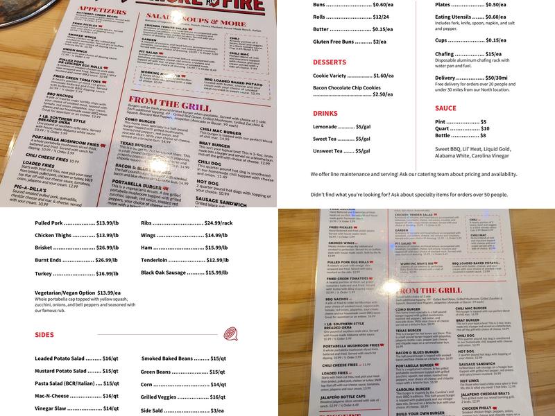 Como Smoke and Fire Menu