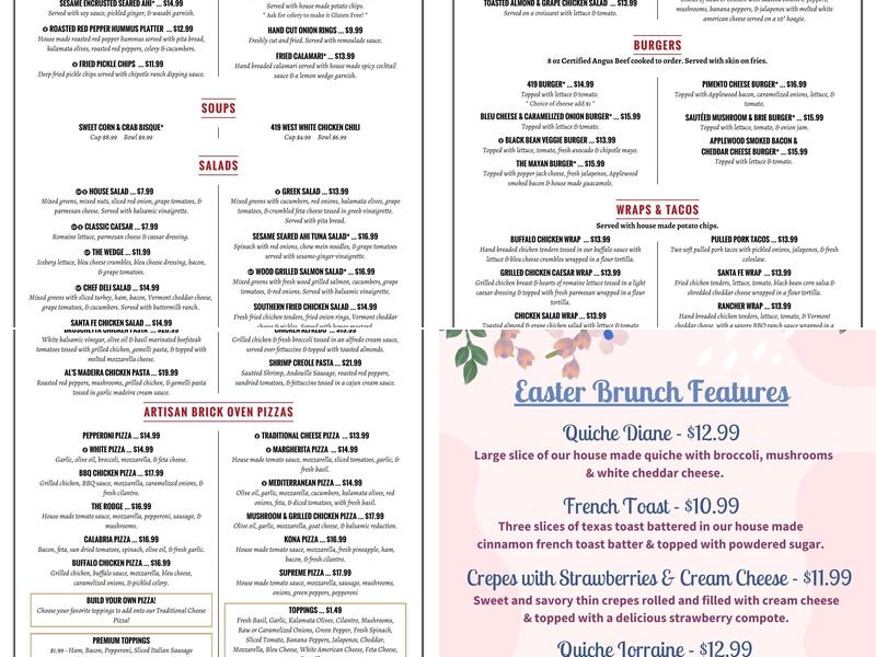 419 West Menu