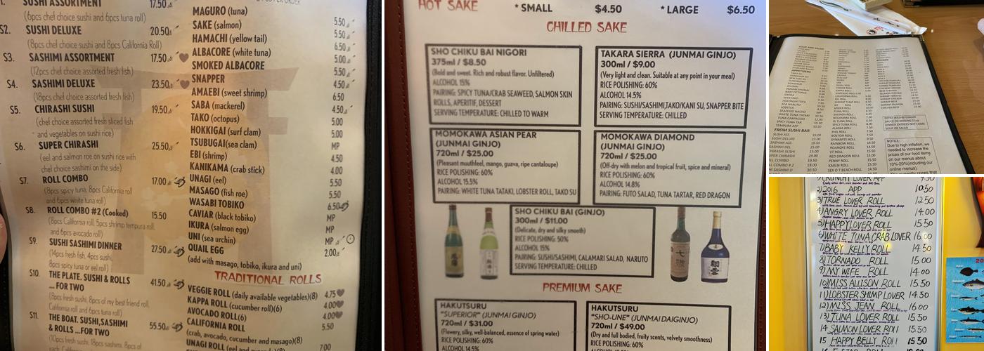 Ben Gui Sushi Menu