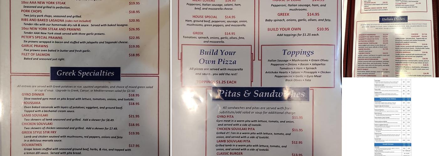 Dino's Greek & Italian Grill Menu