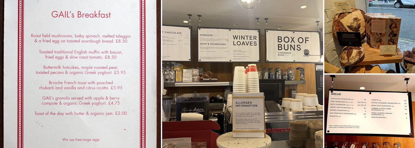 GAIL's Bakery Soho Menu