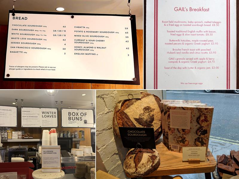 GAIL's Bakery Soho Menu
