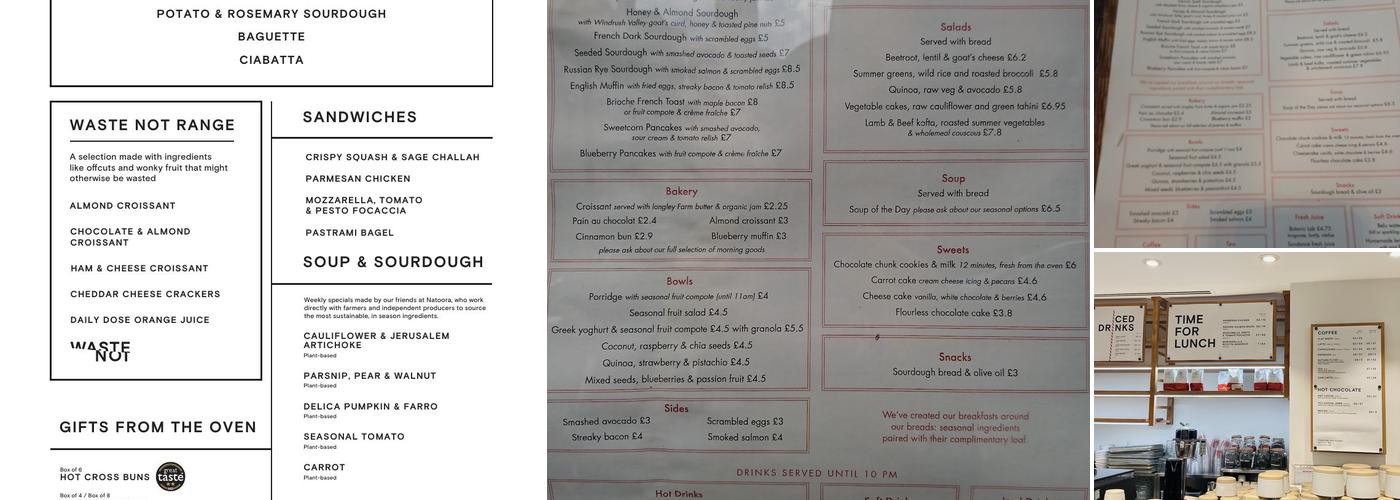 GAIL's Bakery Bloomsbury Menu