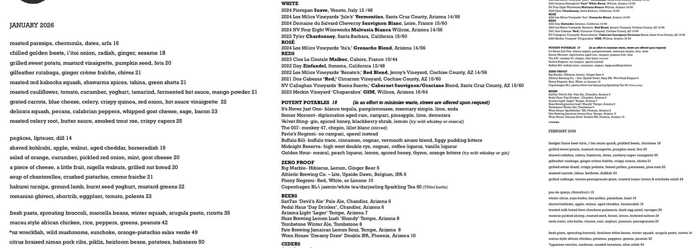 FnB Restaurant Menu