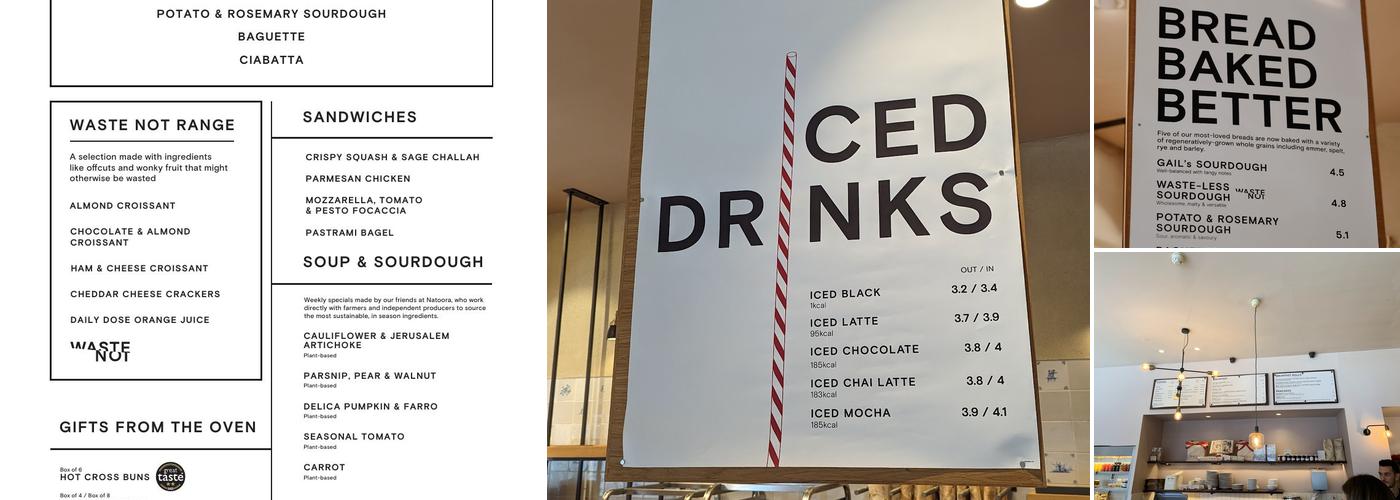 GAIL's Bakery Queen's Park Menu