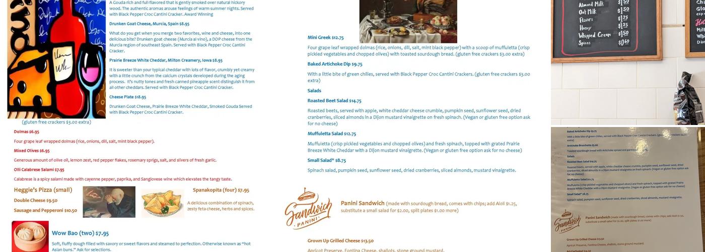 Sisters' Sludge Coffee Cafe and Wine Bar Menu