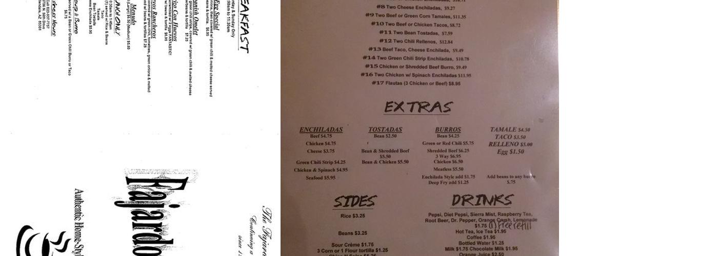 Fajardo's Café LLC Menu