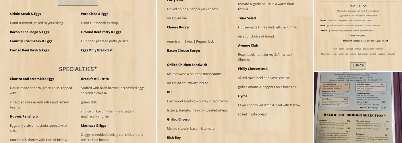 51st Avenue Cafe Menu