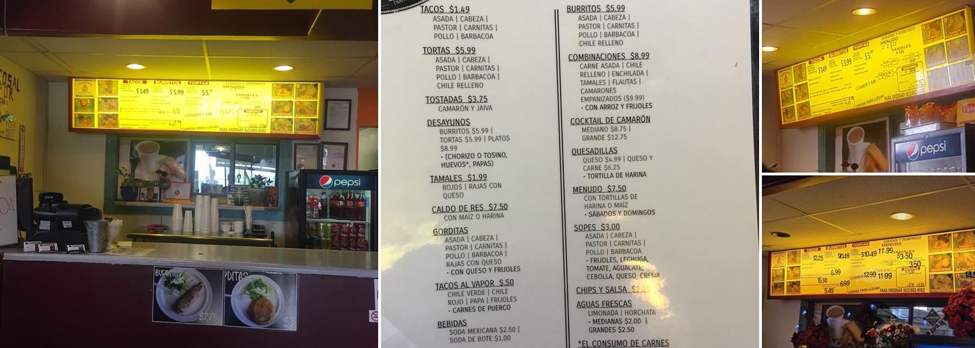 Taqueria La Jacky Menu
