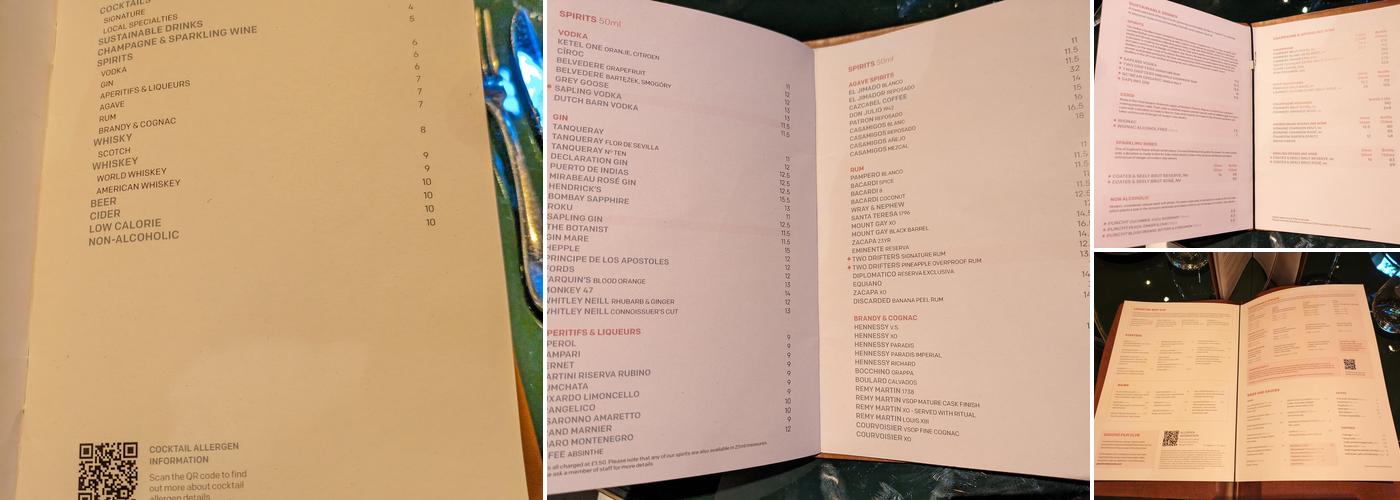 Gaucho Charlotte Street Menu