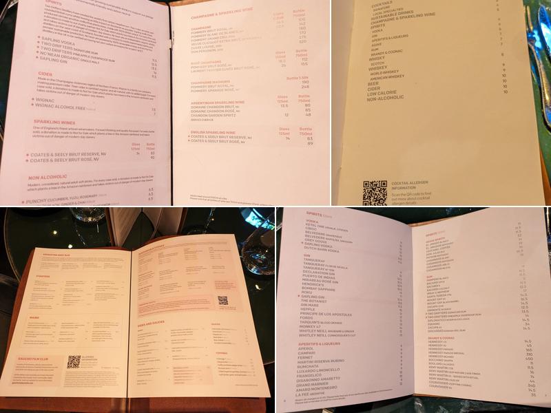 Gaucho Charlotte Street Menu
