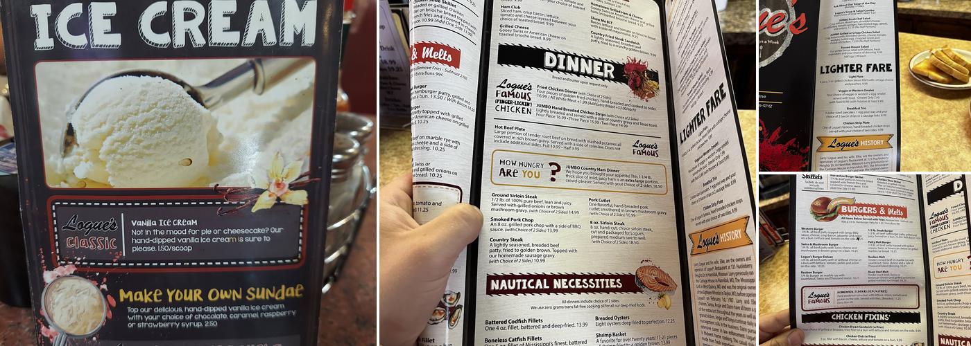 Logue's Restaurant Menu