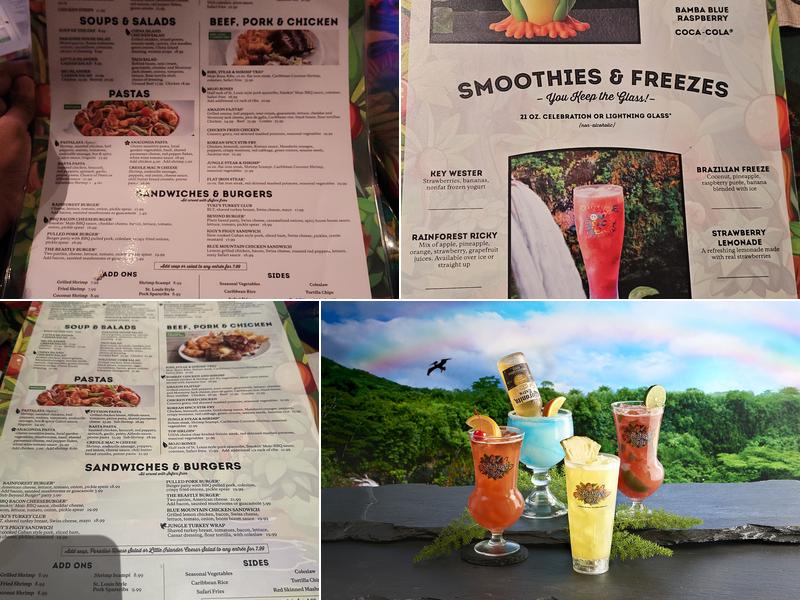 Rainforest Cafe Menu