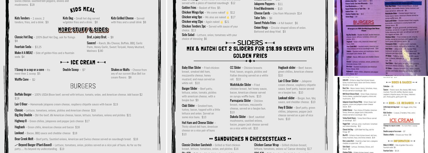 Morrison Holiday Bar Menu