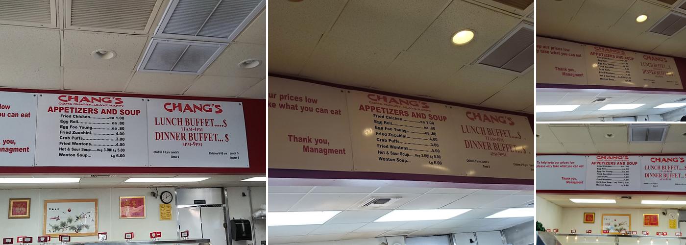 Chang's Chinese Buffet Menu