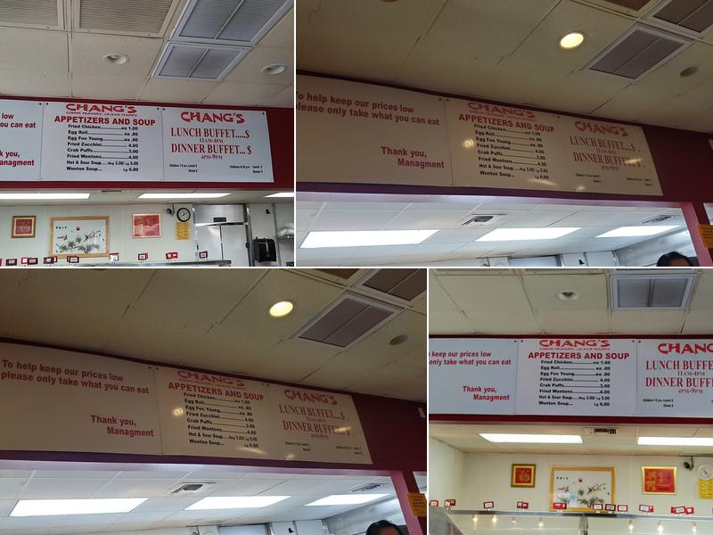 Chang's Chinese Buffet Menu