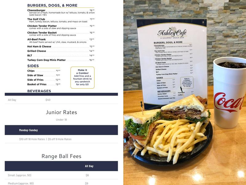 Ashley Café Menu