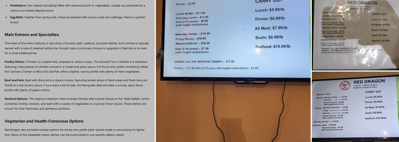 Red Dragon Buffet Menu