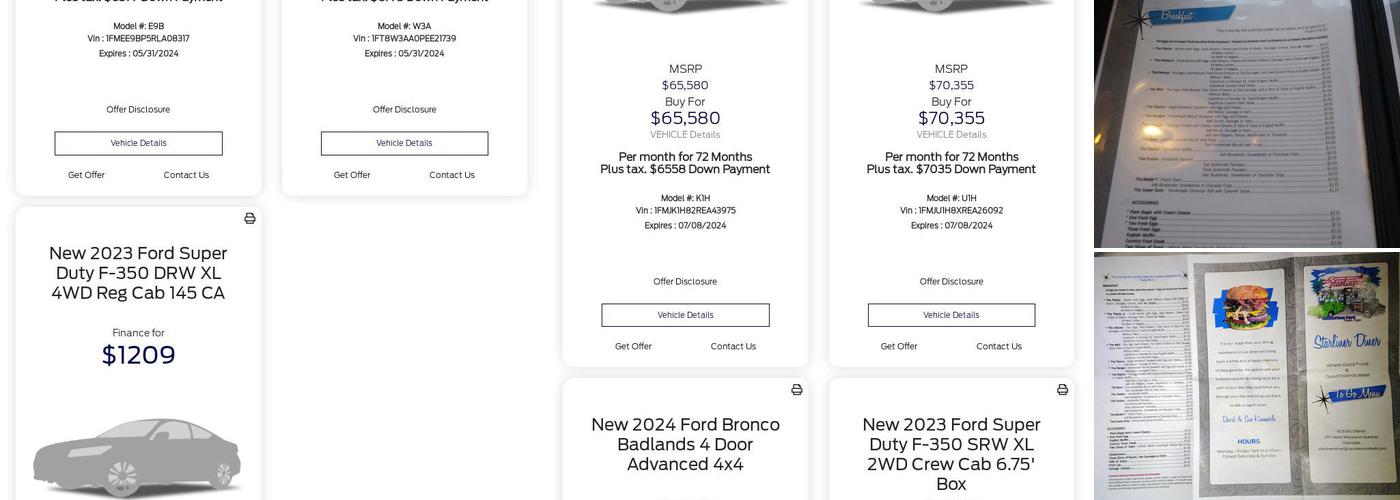 Starliner Diner Menu