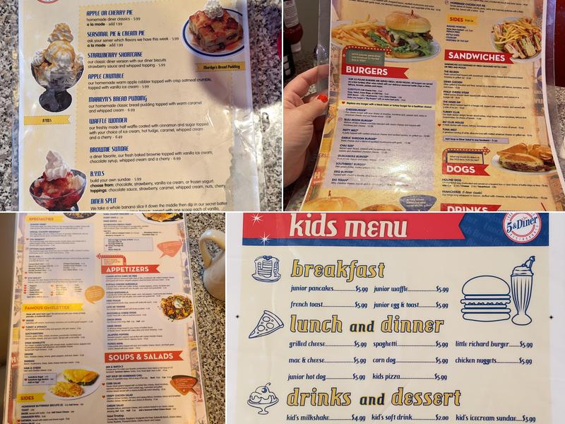 5 & Diner Menu