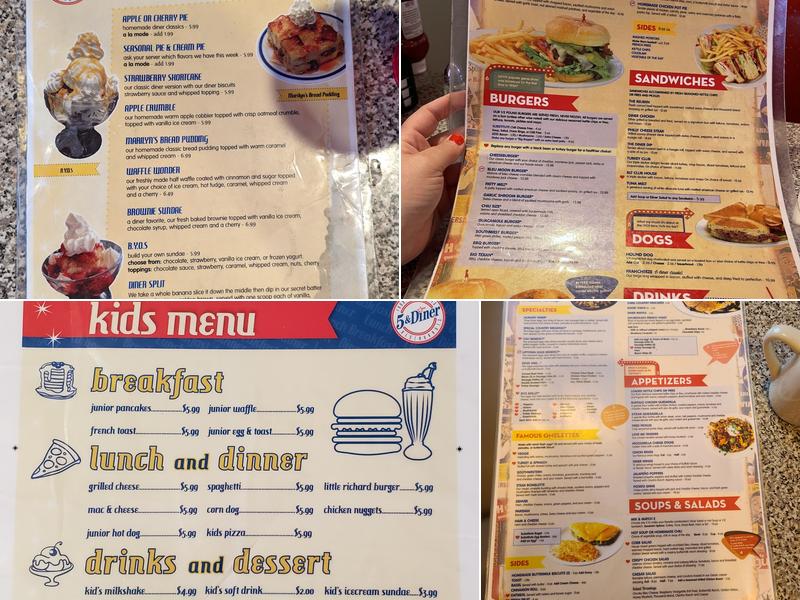 5 & Diner Menu