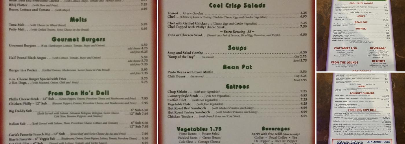 Don Ho's Restaurant & Lounge Menu