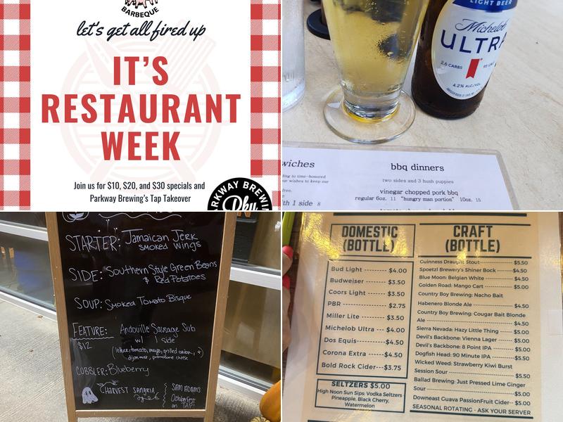 Three Li'l Pigs Barbeque Menu