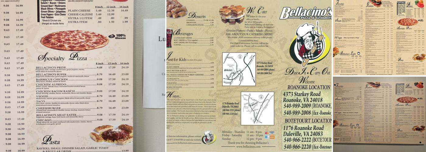 Bellacino's Pizza & Grinders Menu
