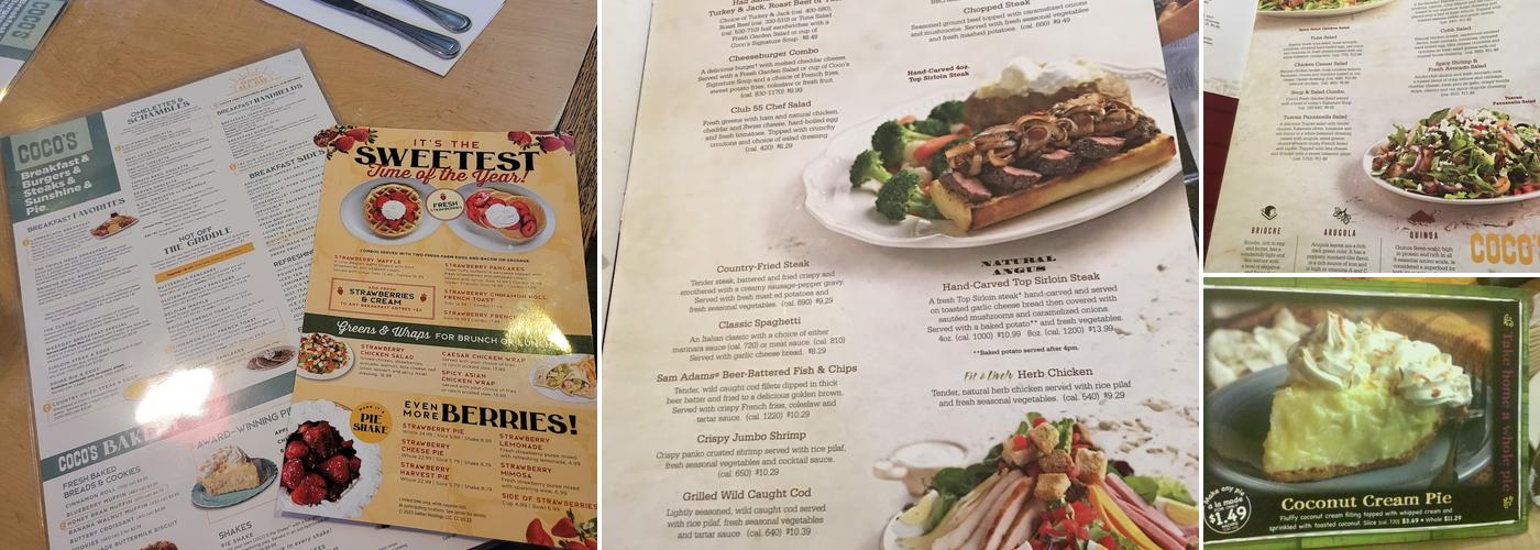 Coco's Bakery Restaurant Menu