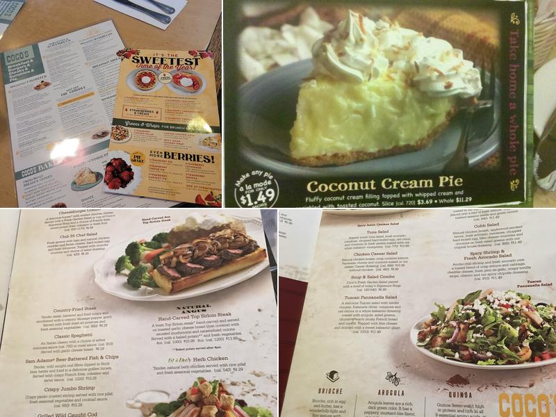 Coco's Bakery Restaurant Menu