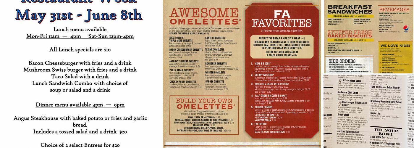 Famous Anthony's 460 Menu