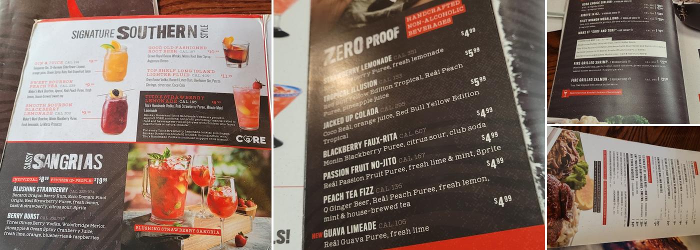 Smokey Bones Roanoke Menu