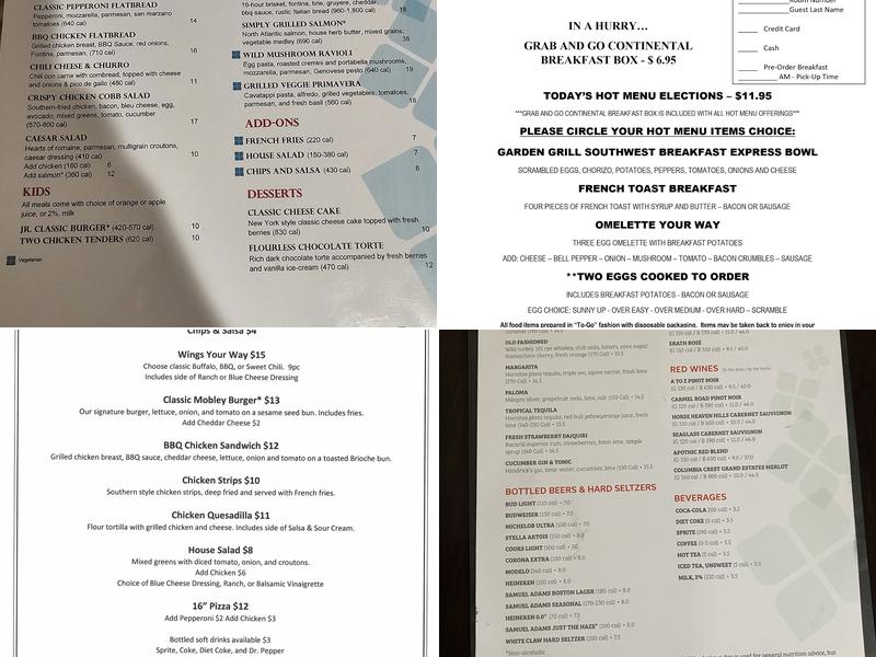 Garden Grille & Bar Menu