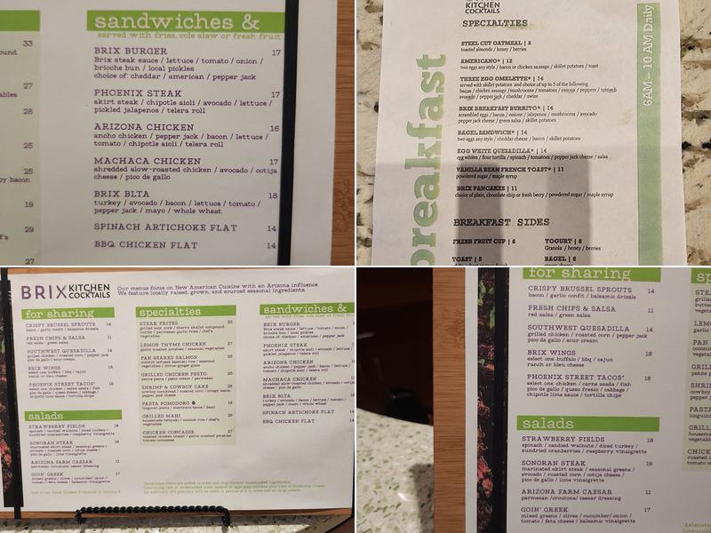 Brix Kitchen & Cocktails Menu