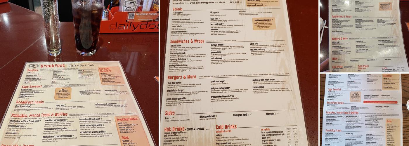 Daily Dose Old Town Bar & Grill Menu