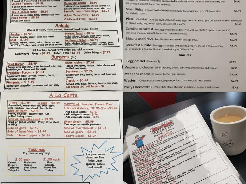 Blue Ridge Diner Menu