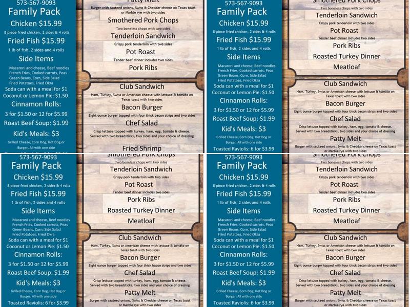 Brick City Buffet and Grill Menu