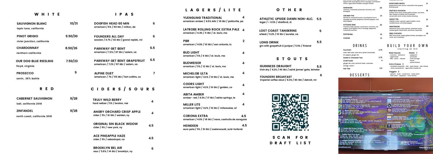 Dogtown Roadhouse Menu