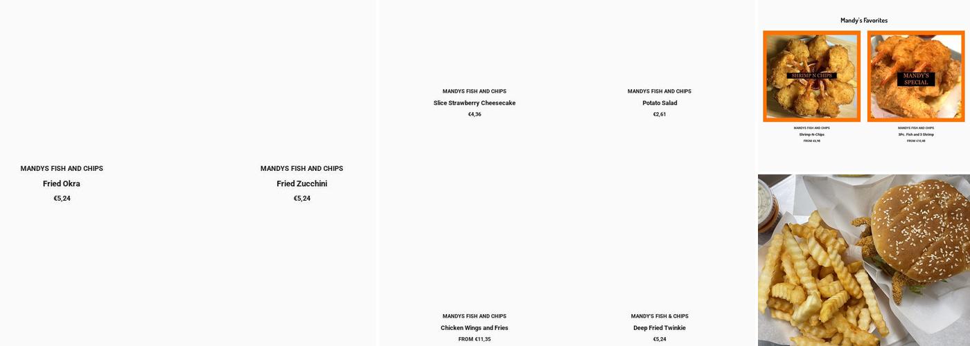 Mandy's Fish & Chips Menu