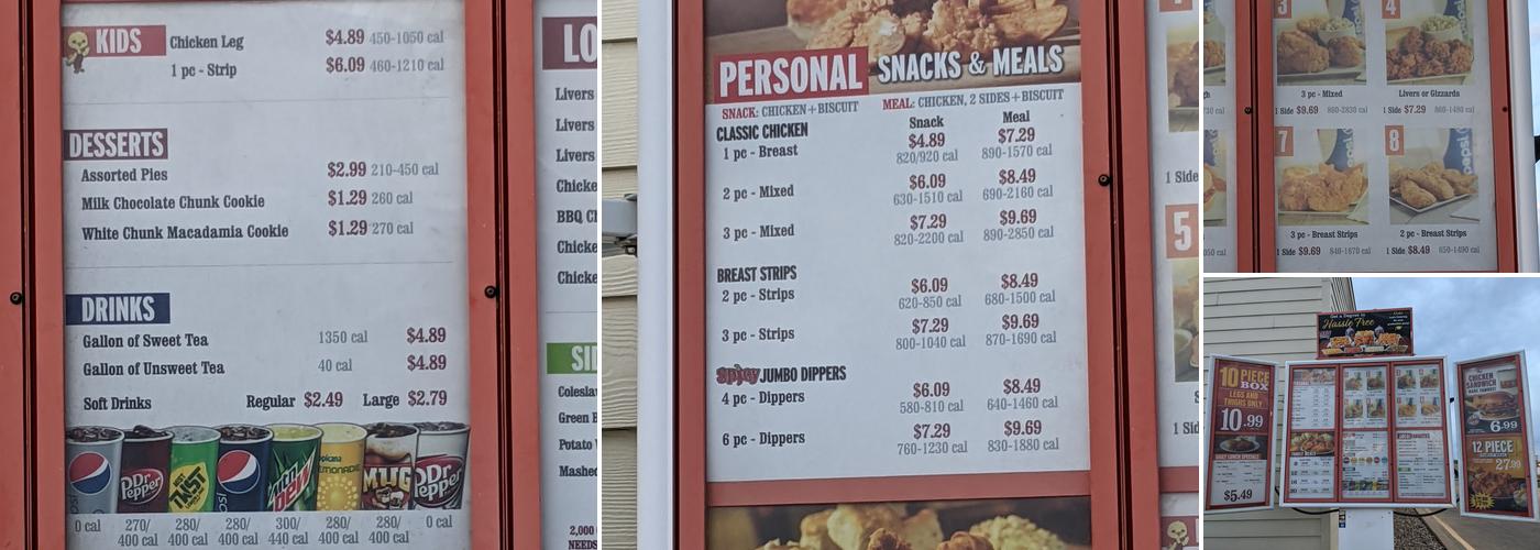 Lee's Famous Recipe Chicken Menu